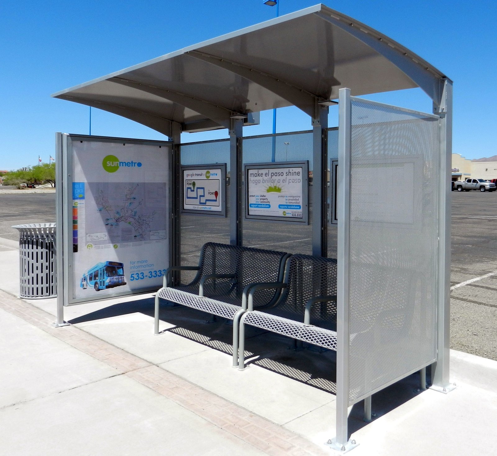Stainless Steel Bus Shelters, reference design 002